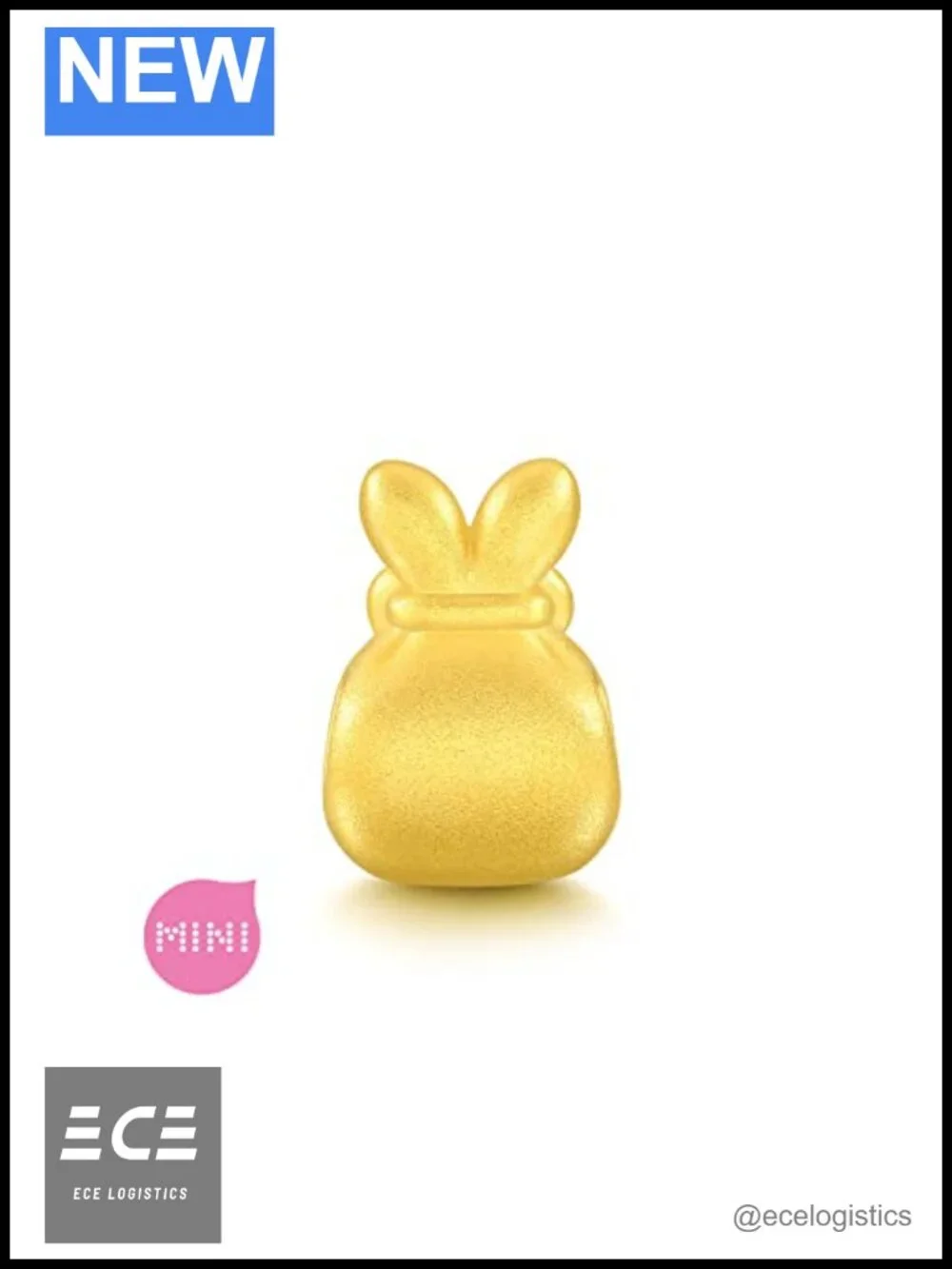 999 24K Gold Auspicious Rabbit Lucky Omamori Amulet Charm Bracelet